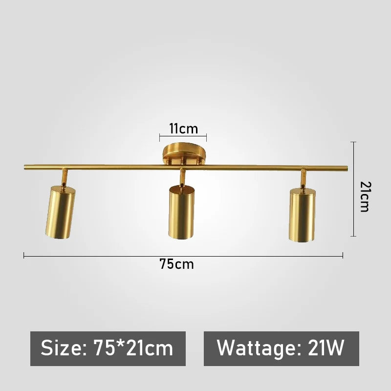 LED Track Light GU10 Aluminum Ceiling Light Modern Golden Tracking Lighting Fixture Clothing Shop Spotlights