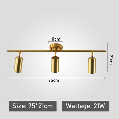 LED Track Light GU10 Aluminum Ceiling Light Modern Golden Tracking Lighting Fixture Clothing Shop Spotlights
