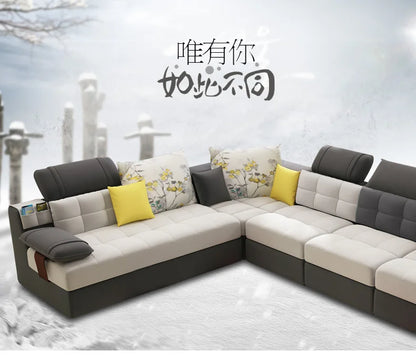 Living Room Sofa set U Home Furniture modern linen hemp fabric sectional sofas American country muebles de sala moveis para casa