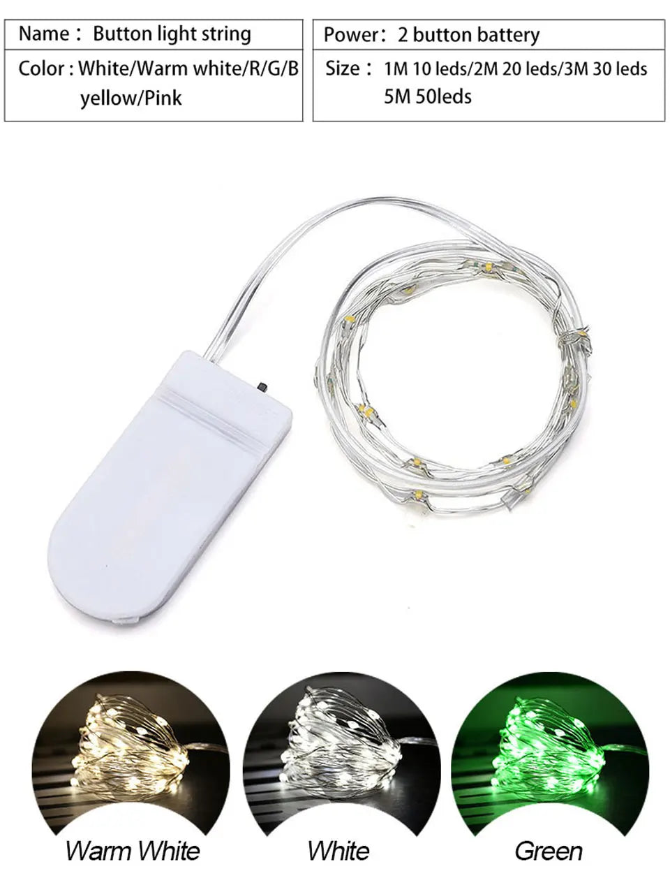 LED String Lights Night Light Holiday lighting Fairy Garland 1M2M3M 5M Decoration Light For New Year Wedding Brithday Party Lamp