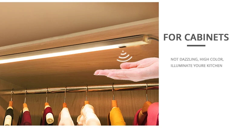 Smart Led Wall Lamp 5V USB Hand Sweep Switch Motion Sensor Kitchen Cabinet Corridor WC Indoor Toilet Backlight Bar Strip Light