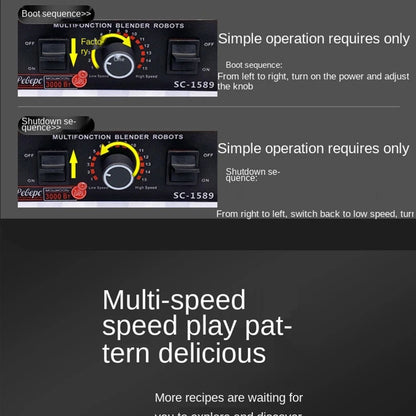 THANKSHARE 3000W Heavy Duty Commercial Grade Blender 6 Blades Mixer Juicer Fruit Food Processor Ice Smoothies BPA Free 2L Jar