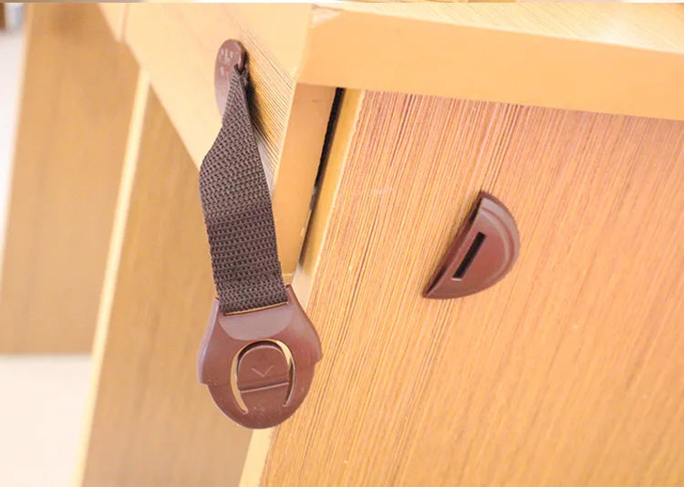 Baby Safety Cabinet Lock Baby Safety Protection Drawer Webbing Safety Lock Baby Anti-pinch Hand Cloth With Child Safety Hook