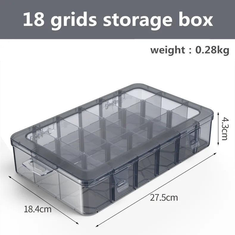 Organizer 9-24 Grids Adjustable Storage Container  Compartment Plastic Storage Box Component Screw Holder Case Display Container