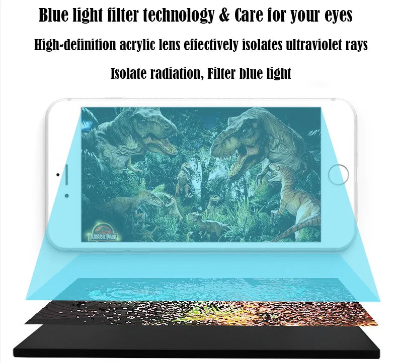 10X Mobile Phone Screen Magnifying Glass HD 3D Magnifying Glass Foldable Pressure Fresnel Lens Screen Magnifier