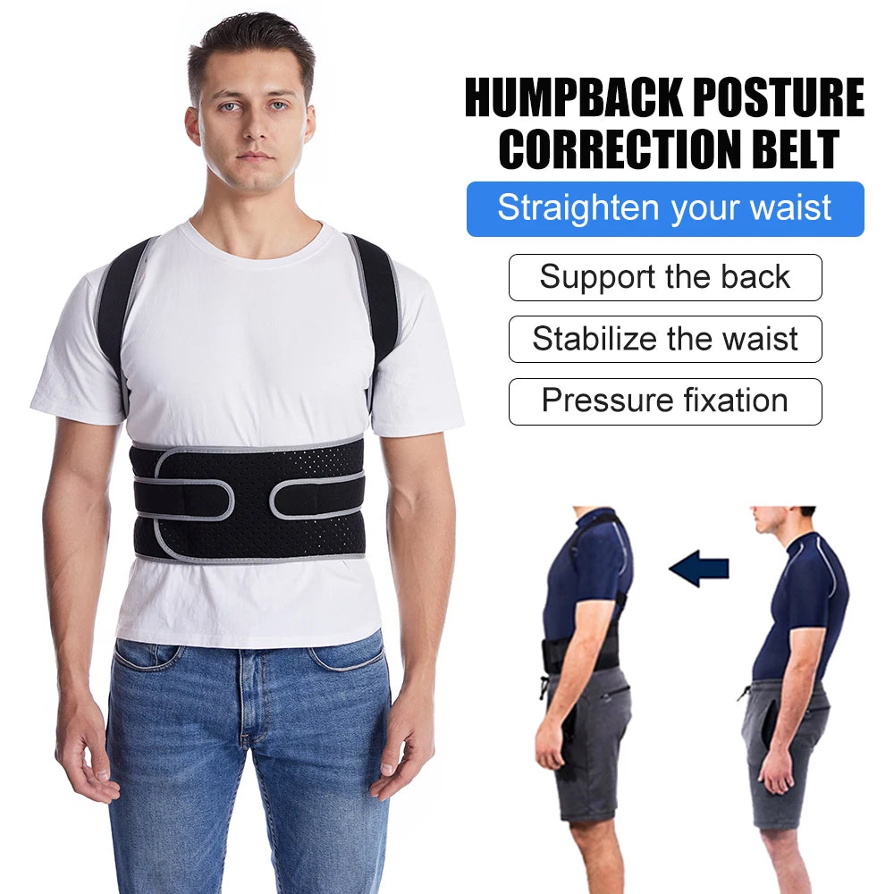 TIKE Back Brace Posture Corrector for Unisex Upper & Lower Back Pain Relief Adjustable & Fully Back Support Improve Back Posture