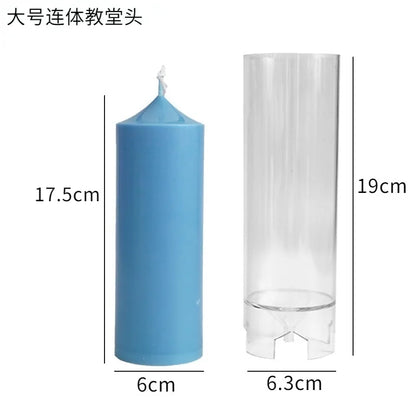Spire Cylindrical Plastic Candle Mold DIY Geometric Conjoined Church Top Candles Making Supplies DIY Retro Church Wedding Decor