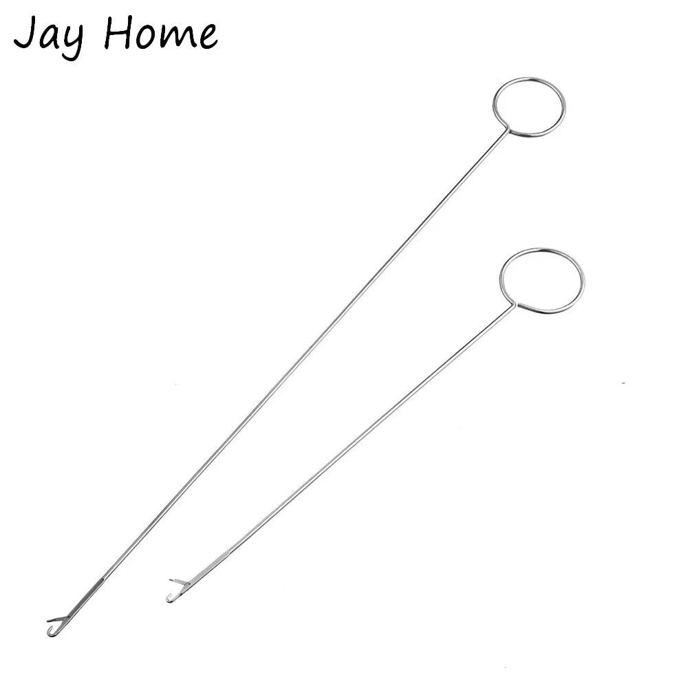 Sewing Loop Turner Hook with Latch Stainless Steel Loop Turner Hook 2 Sizes Loop Turner Tool for Fabric Strips Accessories