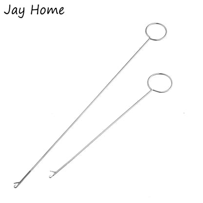 Sewing Loop Turner Hook with Latch Stainless Steel Loop Turner Hook 2 Sizes Loop Turner Tool for Fabric Strips Accessories