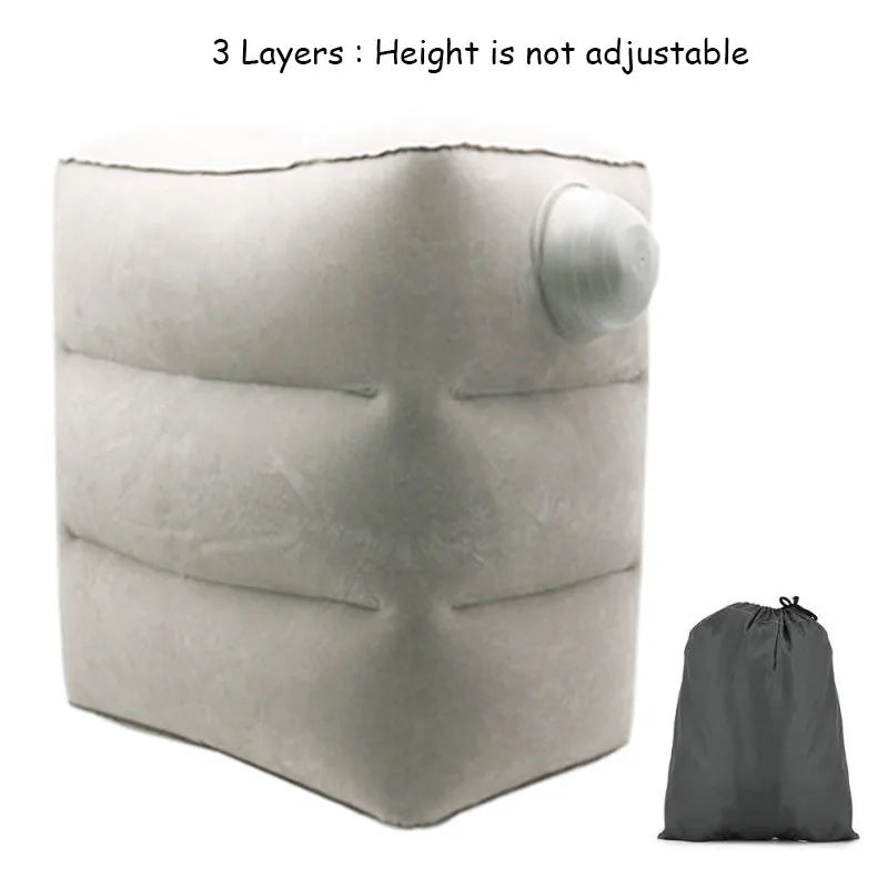Inflatable Travel Pillow Foot Rest Kids Car Airplane Sleeping Bed Leg Support Height Adjustable Footrest Pillow for Long Trips