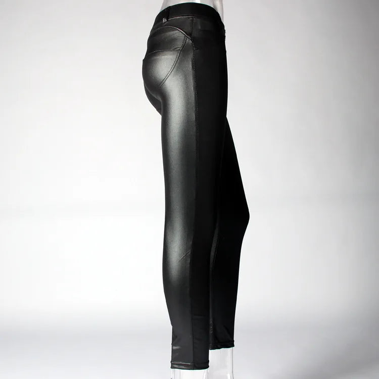 Leggings Women Sexy Hip Push Up Pants Low Waist Legging PU Leather Jegging Gothic Leggins Jeggings Legins 4 Colors