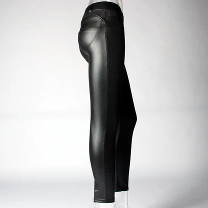 Leggings Women Sexy Hip Push Up Pants Low Waist Legging PU Leather Jegging Gothic Leggins Jeggings Legins 4 Colors