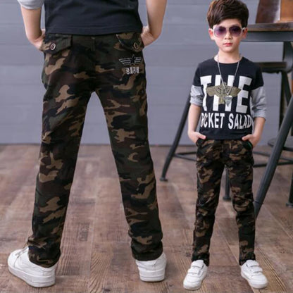 2022 Boys Camouflage Joggers Casual Cargo Pants for Boys Kids Cotton Trousers Clothes Teenage Boys Joggers Clothing 3-14 Years