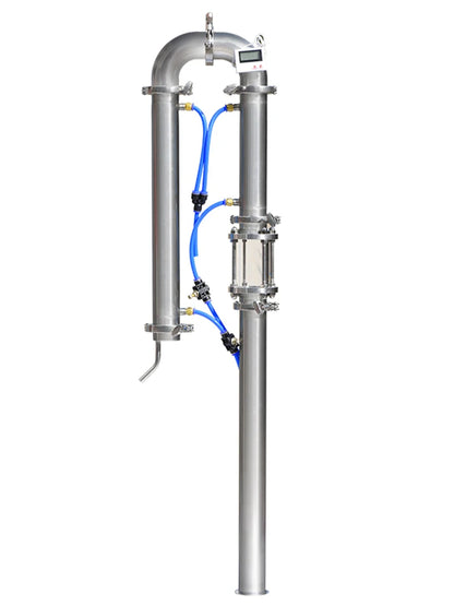 Copper Mesh Tube Distillation Tower with Sight Glass Bottom Clamp, Household Brewing Equipment, Brandy Vodka, 1.5 ", 2"