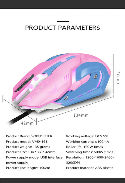 New 2022 Silent Wired Computer Mouse LED Backlight Ergonomic PC Notebook Computer Mouse Variety Optional Computer Accessories