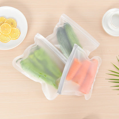 200Pcs/Lot Reusable Food Storage Bag Ziplock Leakproof Food Bag for Snack/ Fruit Food Zipper Fresh Container Bags Wholesale