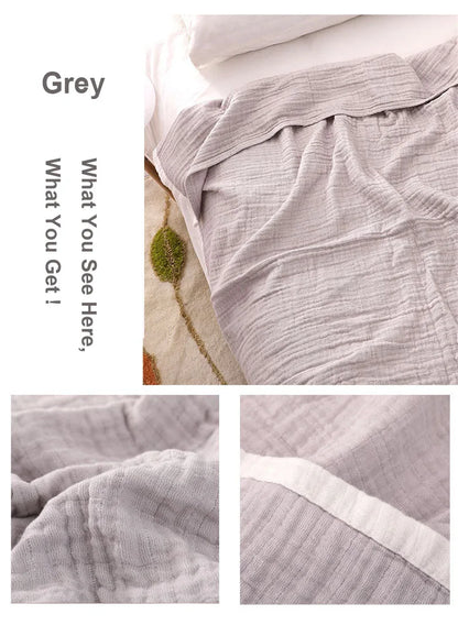 Summer Blankets 4 Layers Muslin Cotton Bedspread Blanket 150x200cm 200x230cm Soft Office Home Bedding Sleeping Quilt Blanket