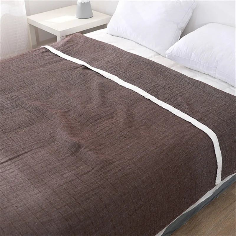 Summer Blankets 4 Layers Muslin Cotton Bedspread Blanket 150x200cm 200x230cm Soft Office Home Bedding Sleeping Quilt Blanket