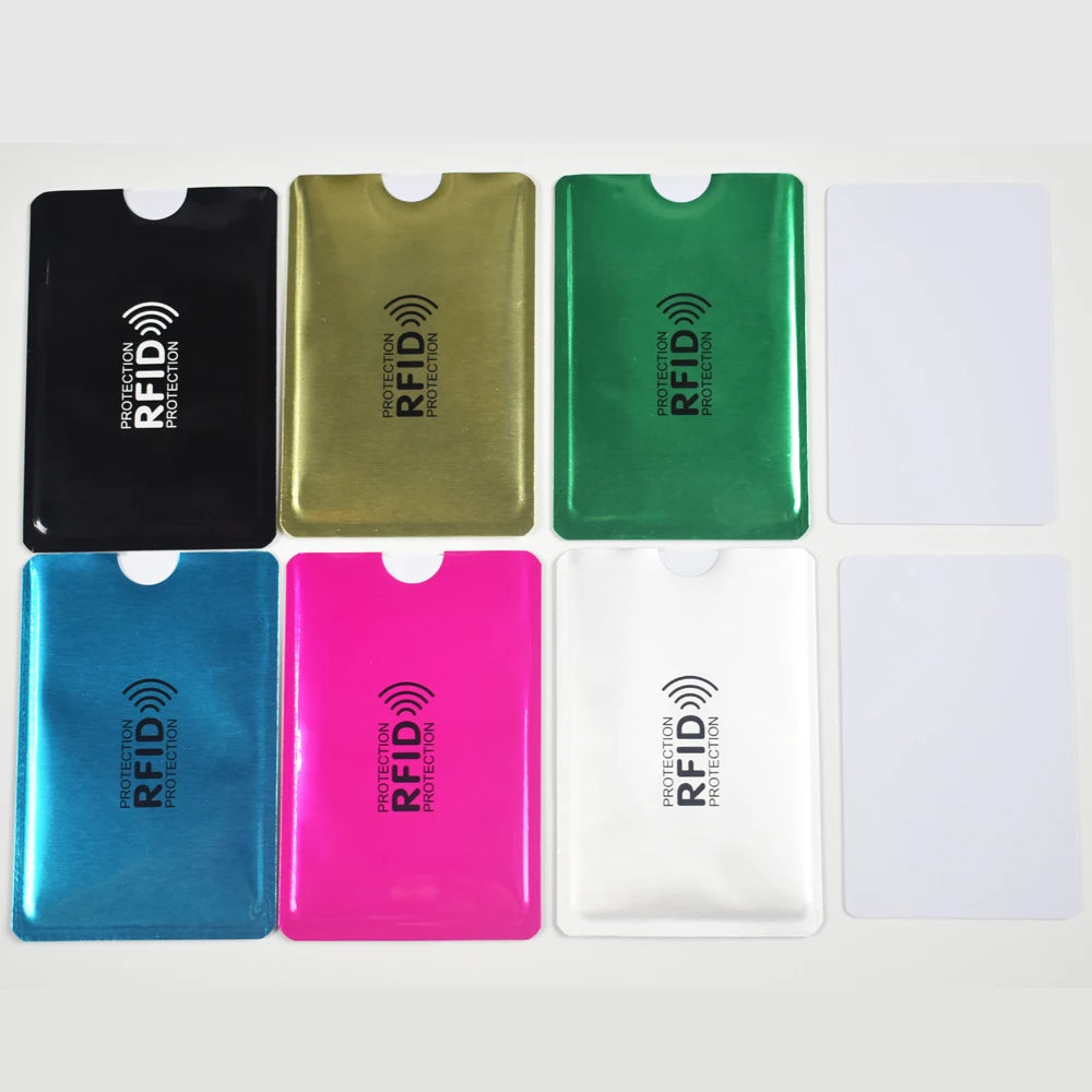 100Pcs/Lot RFID Blocking Sleeves Anti Scan Aluminum Case Pouch Holder Wallet Security for Credit Card Passport