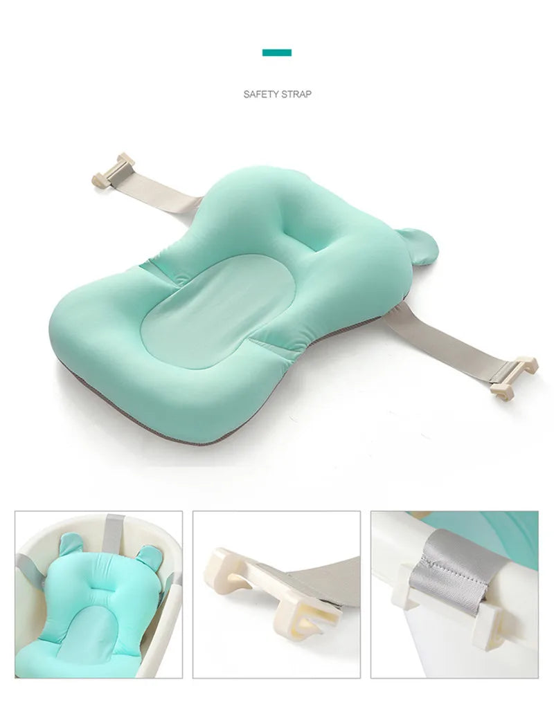 Baby Shower Bath Tub Pad Non-Slip Bathtub Mat Newborn Safety Security Bath Support Cushion Animal Soft Pillow Care Accessories