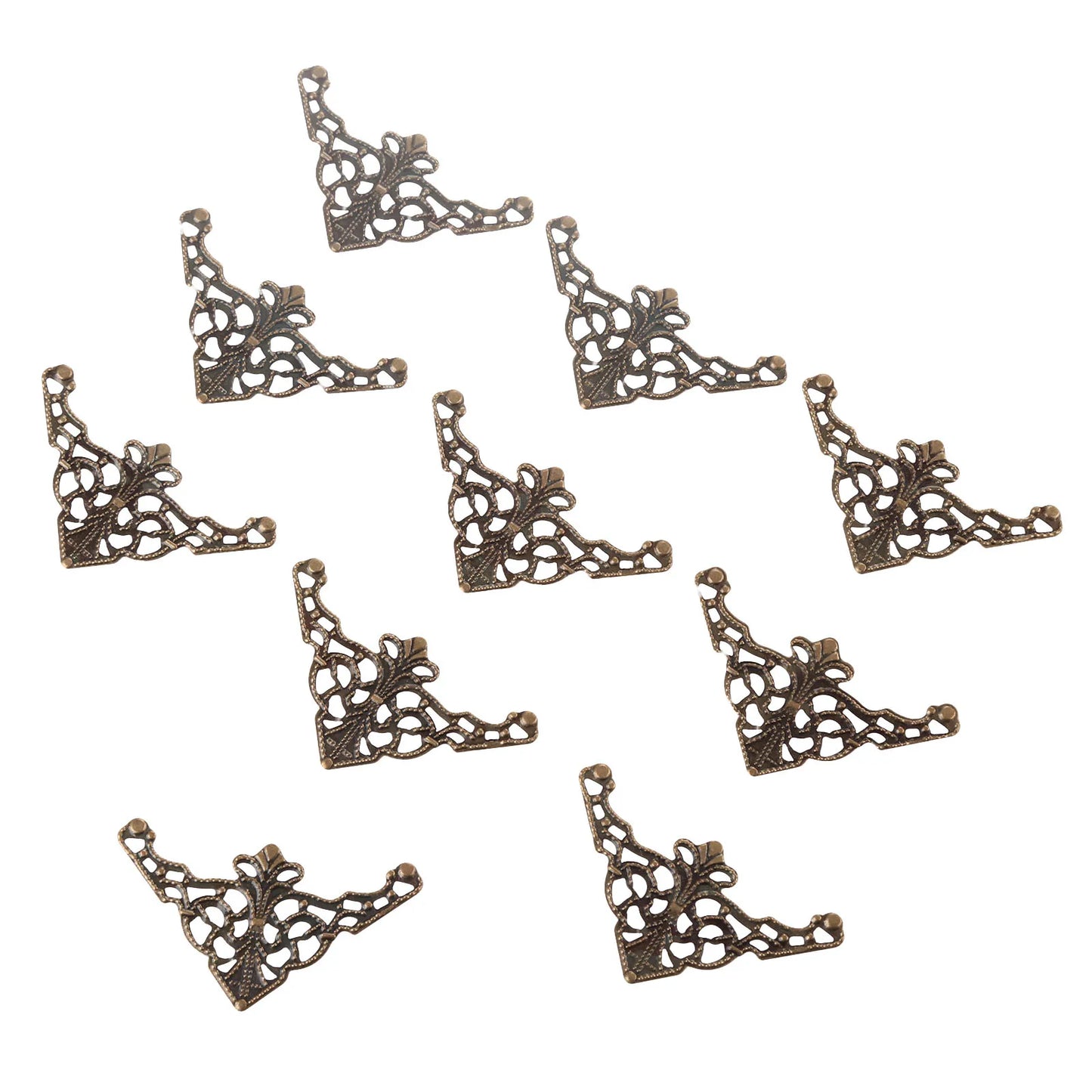 10Pcs Wooden Case Corner Protector Decorative Corner Furniture Metal Crafts Jewelry Box Corner Foot