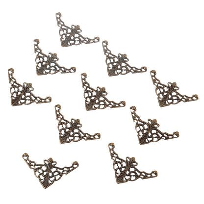 10Pcs Wooden Case Corner Protector Decorative Corner Furniture Metal Crafts Jewelry Box Corner Foot