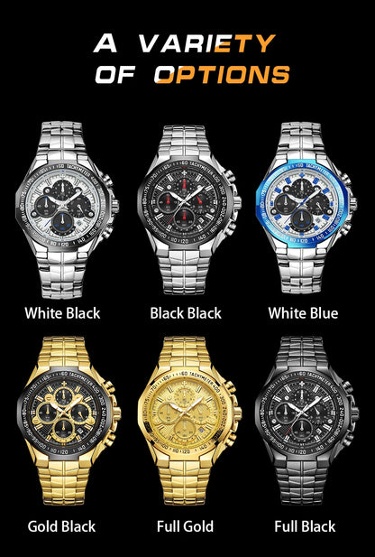 Relogio Masculino WWOOR Mens Watches 2024 Top Brand Luxury Wrist Watches For Men Gold Big Golden Male Chronograph Wristwatch Man