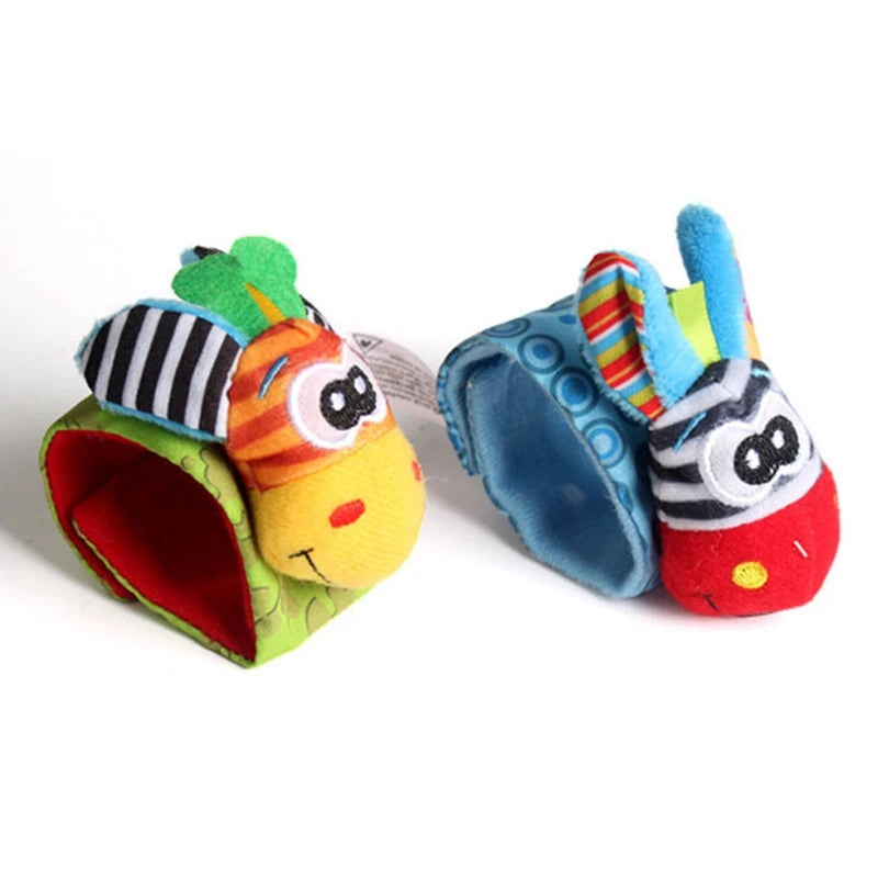 1PairBaby Toys 0-6-12 Months Cute Stuffed Animals Baby Rattle Socks Wrist Baby Rattles Newborn Toys Make Sounds Games For Babies