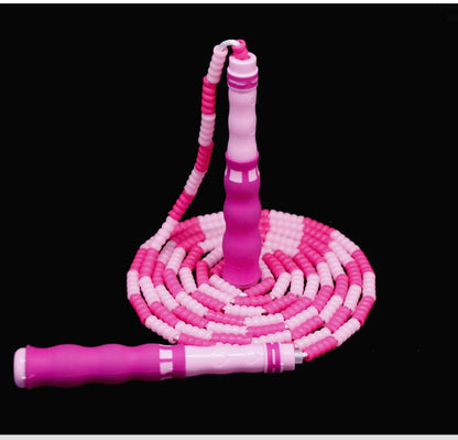 Tangle-Free Segmented Beaded Jump Rope For Kids Fitness Skipping Rope For Men and Women Adjustable Length Weight Loss