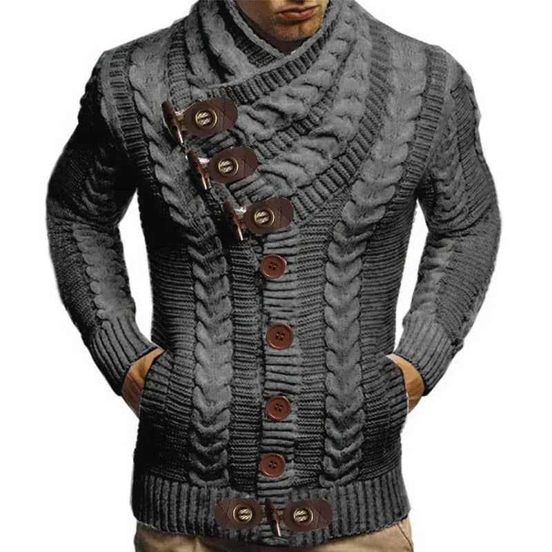 Autumn Winter Turtleneck Sweater Men 2023 New Casual Solid Knitted Cardigan Men FullSleeve Slim Mens Oversized Sweaters Coat men