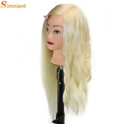 Cosmetology Mannequin Head With 25” 80% Real Hair For Braiding Hair Styling Training Head With Gift Hairdressing Salon Display