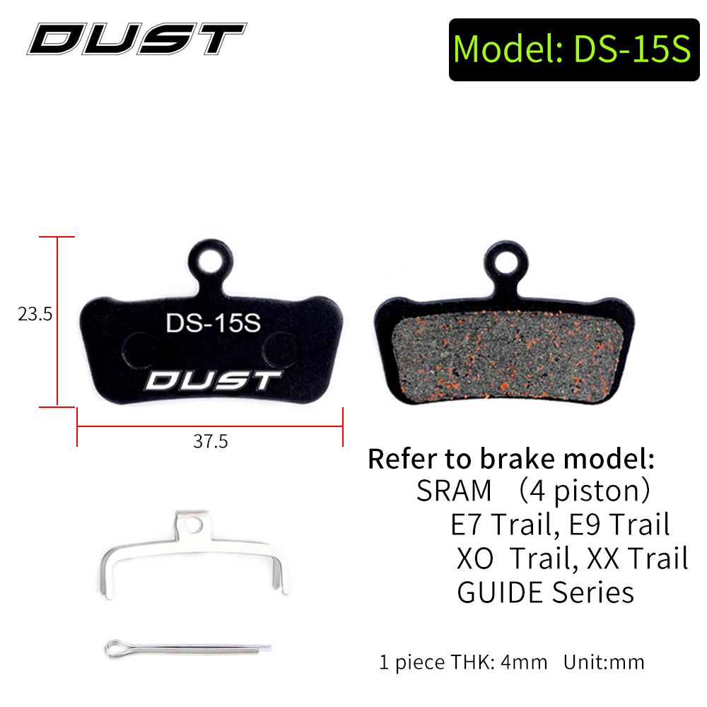 DUST 1Pair Semi-Metal Bicycle Hydraulic Disc Brake Pads MTB Mountain Bike Parts for SHIMANO XT XTR M315 SRAM Avid BB5 BB7 E1 E3
