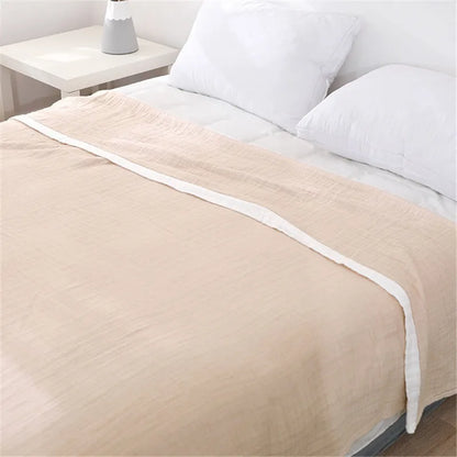 Summer Blankets 4 Layers Muslin Cotton Bedspread Blanket 150x200cm 200x230cm Soft Office Home Bedding Sleeping Quilt Blanket