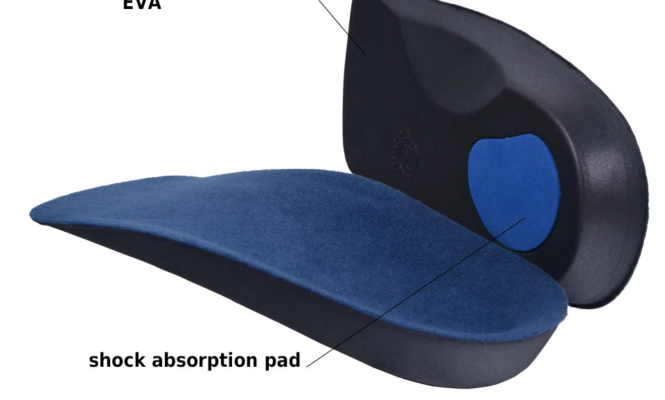 1 Pair EVA Flat Foot Orthotics Arch Support Half Shoe Pad Orthopedic Insoles Foot Care for Men and Women
