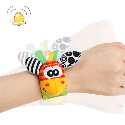 1PairBaby Toys 0-6-12 Months Cute Stuffed Animals Baby Rattle Socks Wrist Baby Rattles Newborn Toys Make Sounds Games For Babies