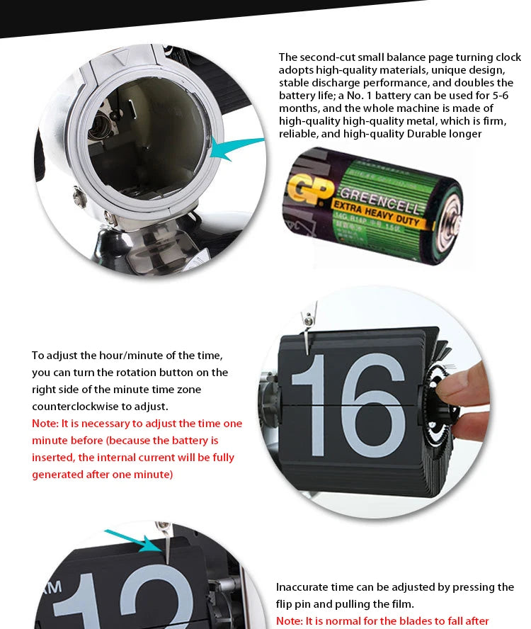 A Flipping Clock with Page Turning Automatically for Modern Home Decoration Full of Sense of Technology Retro Table Clock
