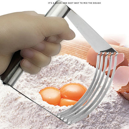 Manual Stainless Steel Dough Blender, Pastry Cutter, Ergonomic Handle, 5 Blade Baking Tool, Kitchen Gadget, Hot Sell