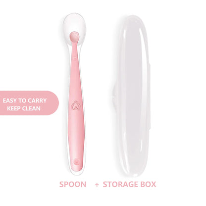 Soft Silicone Baby Feeding Spoon Candy Color Temperature Sensing Spoon Children Food Baby Spoons Feeding Dishes Feeder Flatware