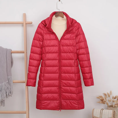 NewBang 5XL 4XL Hat Detachable Thick Long Down Jacket Women Winter Ultra Light Down Jacket Women With Hooded Down Coat Female