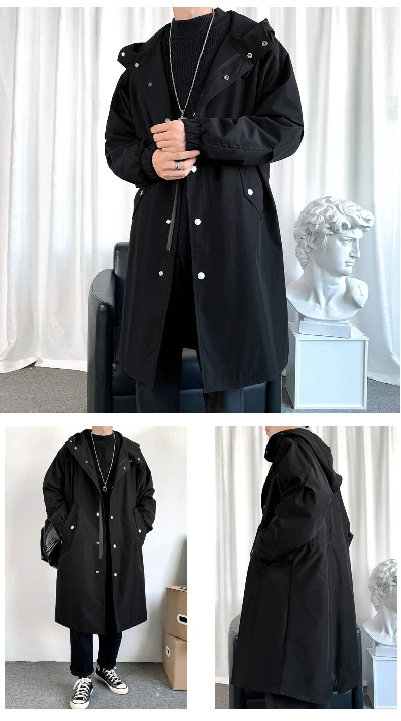 Men's Autumn New Hooded Jacket Korean Streetwear Oversize Coats Korean Streetwear Fashion Male Clothing Hip Hop Loose Jackets