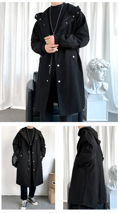 Men's Autumn New Hooded Jacket Korean Streetwear Oversize Coats Korean Streetwear Fashion Male Clothing Hip Hop Loose Jackets