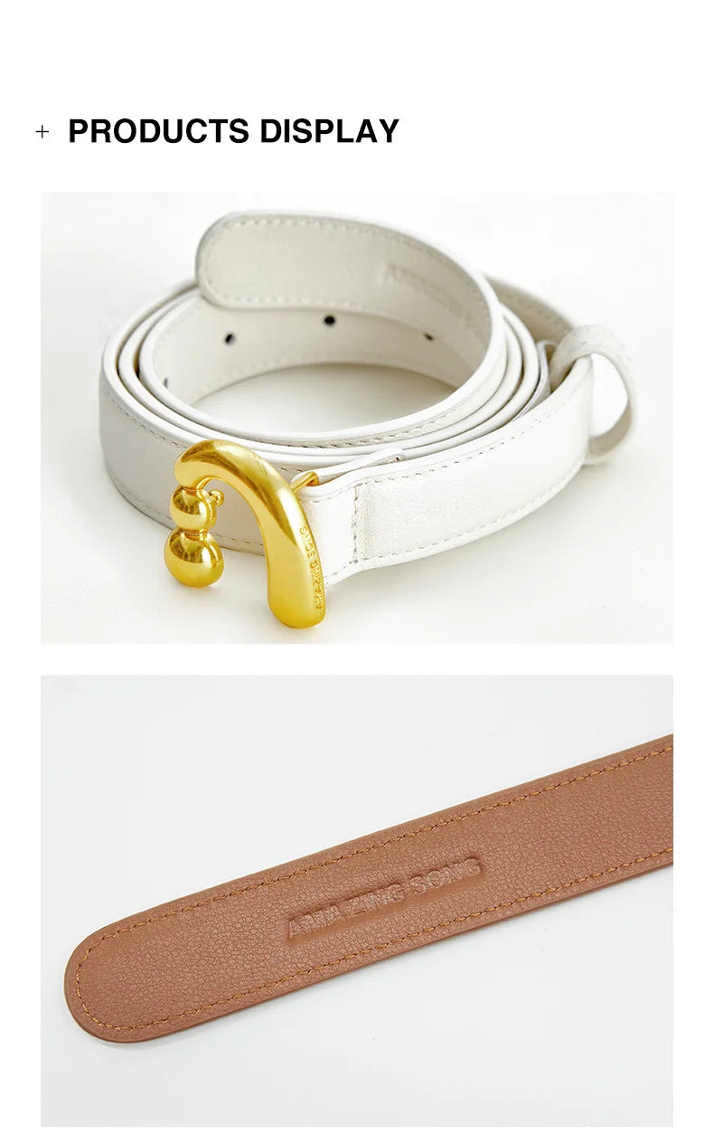 Amazing Song Metal Nail Buckle Belt Shirt Belt Women’s Belt Jean Waist Dress Belt Studs Belt Accessories