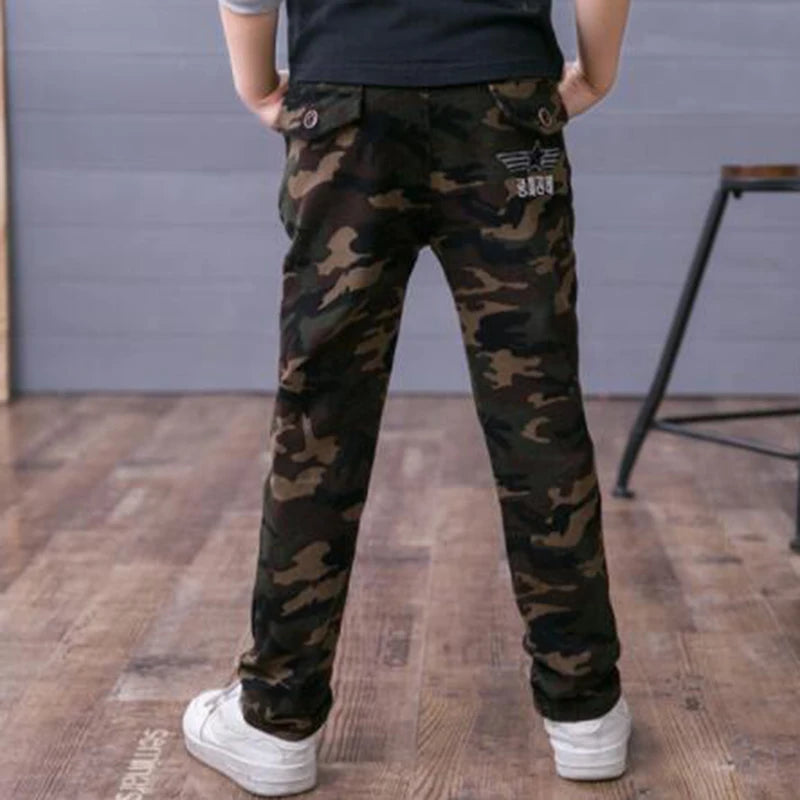 2022 Boys Camouflage Joggers Casual Cargo Pants for Boys Kids Cotton Trousers Clothes Teenage Boys Joggers Clothing 3-14 Years