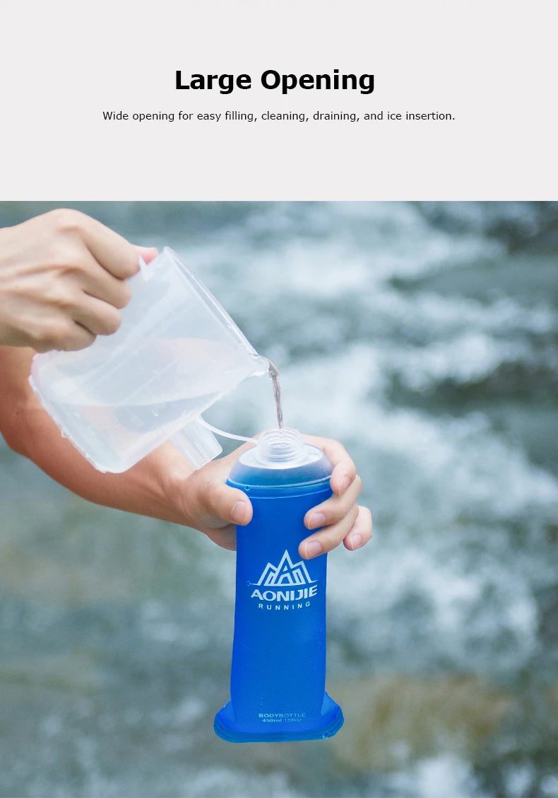 AONIJIE Soft Flask Water Bottle Folding Collapsible Water Bags TPU Free For Running Hydration Pack Waist Bags SD09/10 250/500ml