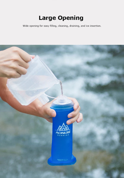 AONIJIE Soft Flask Water Bottle Folding Collapsible Water Bags TPU Free For Running Hydration Pack Waist Bags SD09/10 250/500ml