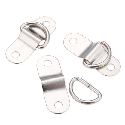 10Pcs Boat Trailers D Ring Durable Tie Down Hook Rope Cleat Load Anchor Metal Flat Seamless D Ring D Button Half Round Buckle