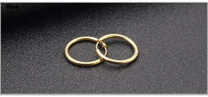 Hoop Earrings Women Gold /Rose Gold/Black Color Round Circle Earring Ear Ring Clip Earrings aretes Mujer