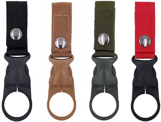 Tactical Water Hanger Outdoor Gear Clip Carabiner Water Bottle Buckle Hook Holder Keychain Belt Webbing Strap for Hiking Camping