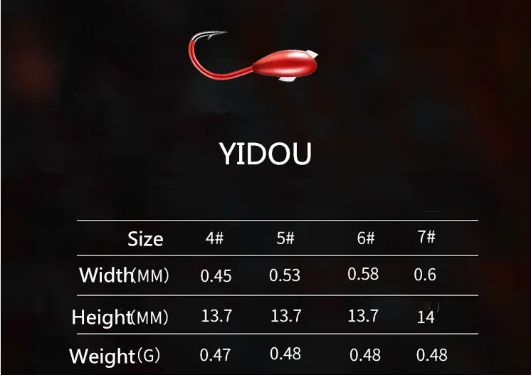 Fishing Overturned Hook 45 Degree Inclined Hole Through Traditional Barbed Hooks Red Worm Jig Head Lot 10 Pieces Sale