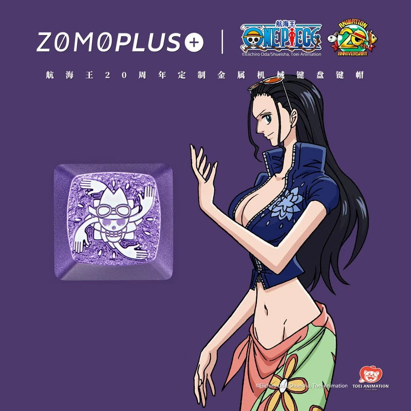Zomoplus One Piece Metal Keycap Aluminum Artisan Keycap for Mechanical Keyboard Officially Licensed Anime Gaming Keycap